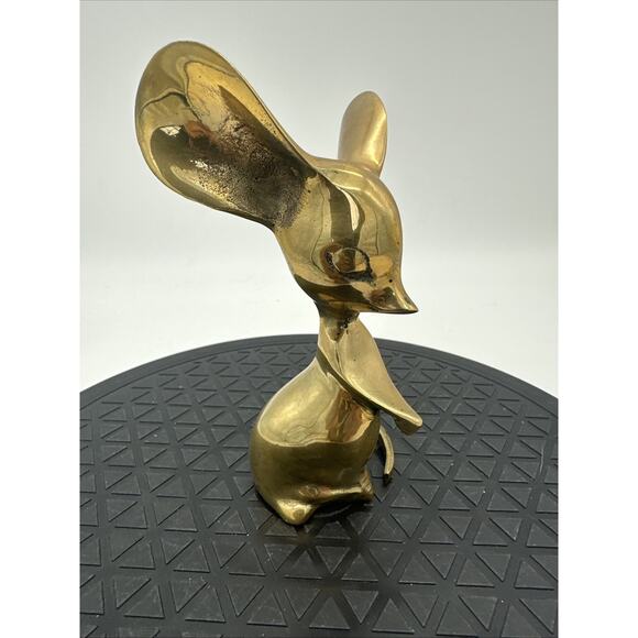 Vintage Solid Brass Mouse Figurine Made in Korea EUC - Picture 2 of 6
